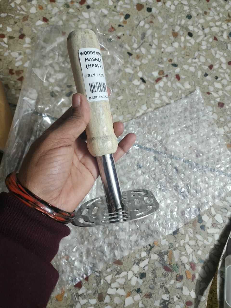 RusticGrip Square Potato Masher 🥔✨