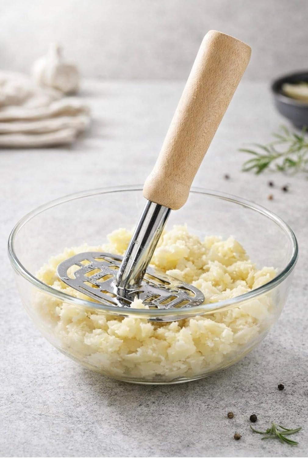 RusticGrip Square Potato Masher 🥔✨