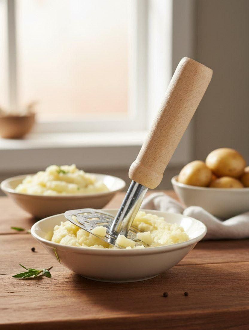 RusticGrip Square Potato Masher 🥔✨